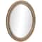 Brown Wood Beaded Frame Wall Mirror with Distressing 28" x 2" x 28"